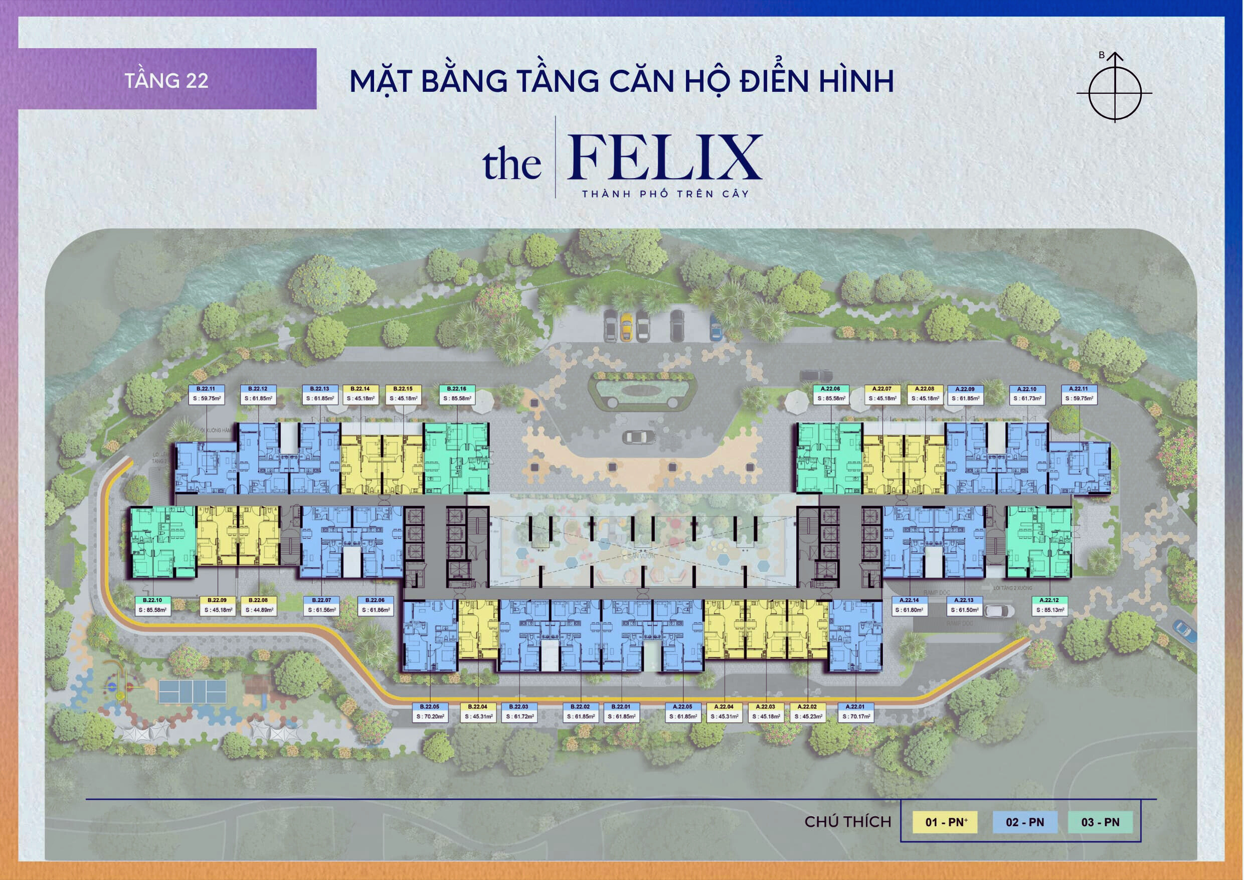 Mặt Bằng Felix C Holdings Tầng 22